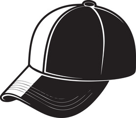 Golf Hat Silhouette Vector – Simple Black Sports Cap Illustration - EPS Format File