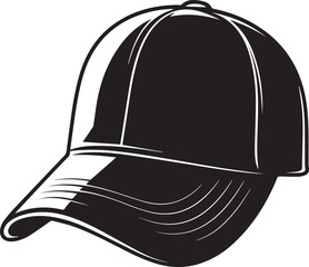 Golf Hat Silhouette Vector – Simple Black Sports Cap Illustration - EPS Format File