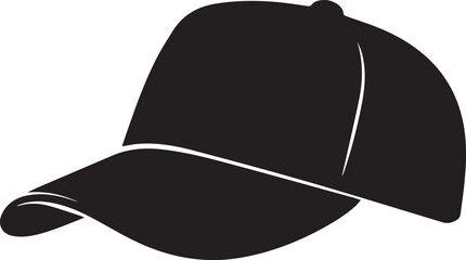 Golf Hat Silhouette Vector – Simple Black Sports Cap Illustration - EPS Format File