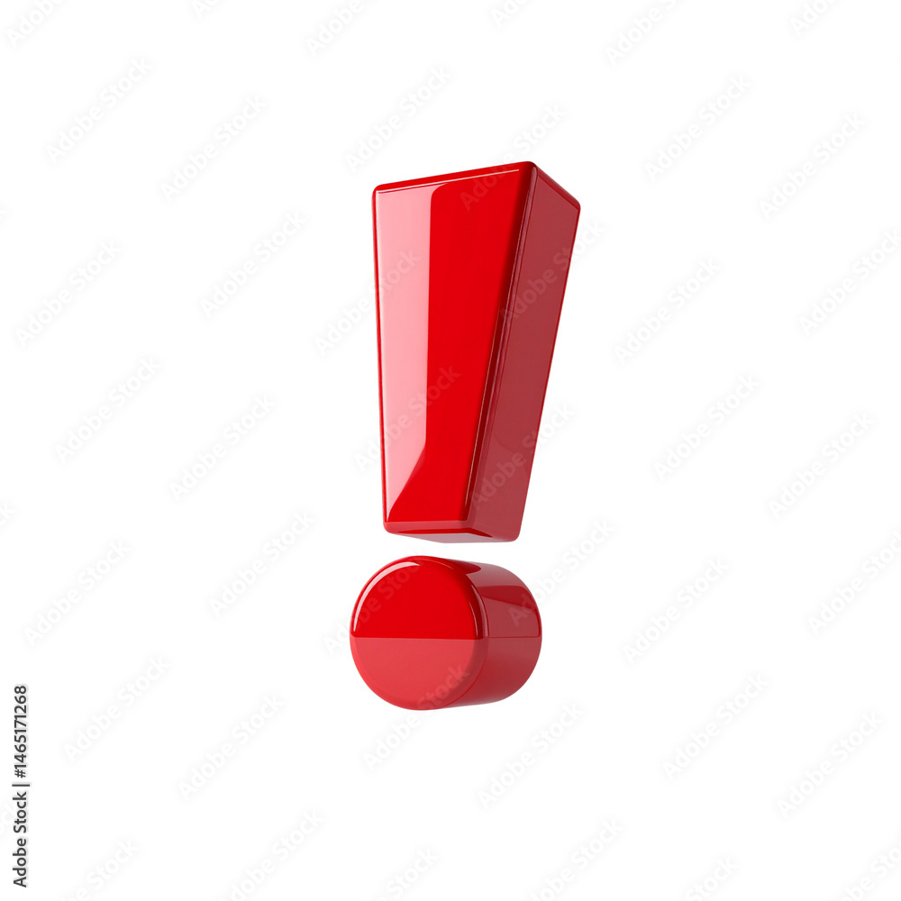 Poster attention getter red exclamation point symbol sign icon warning error alert on transparent backgroun
