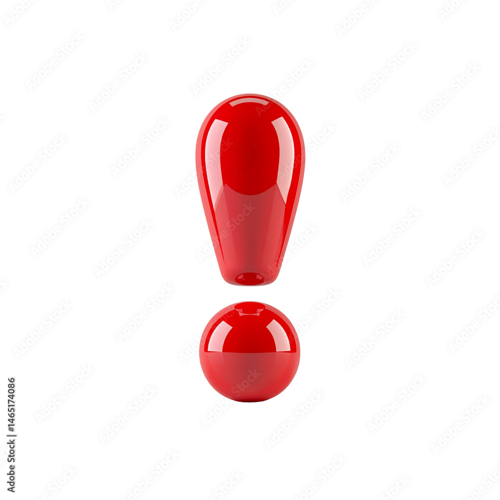 Poster red exclamation point symbol isolated on black background attention concept on transparent backgroun