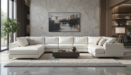Modern Sectional Sofa in Luxurious Living Room