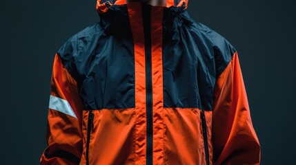 Fototapeta premium Sporty windbreaker with reflective stripes