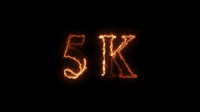 5k animation on black background. neon text effect video motion 