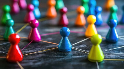 Pinned team collaboration chart with different roles highlighted