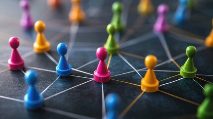 Pinned team collaboration chart with different roles highlighted