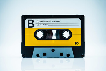 Fototapeta premium Close-up of a vintage audio cassette tape.
