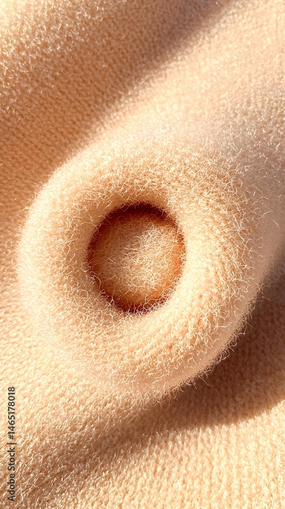 Aufkleber peach fuzzy wool scarf texture with soft shadows and folds