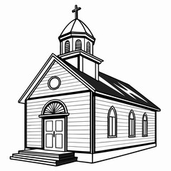 church silhouette vector