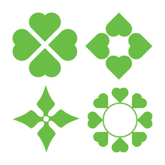 Love star black and green shape vector design. 