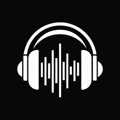 headphones on black background