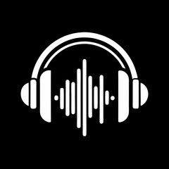 headphones on black background vector