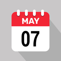 calendar 7 may icon vector graphic design illustration background.