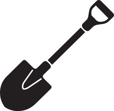 recommend clip art: Shovel Silhouette Vector | Digging Tool, Garden Spade & Excavation Icon Black Vector