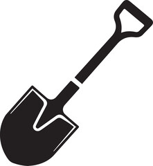 Shovel Silhouette Vector | Digging Tool, Garden Spade & Excavation Icon Black Vector