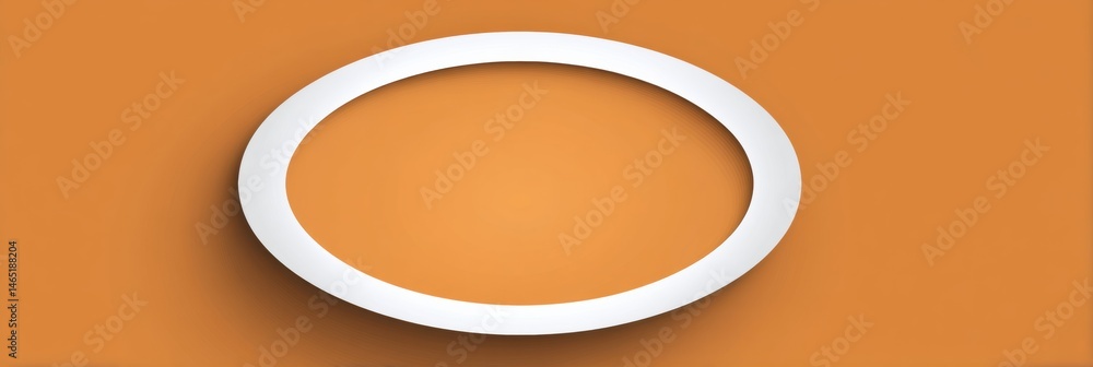 Aufkleber Clean White Oval Centered on Muted Orange Backdrop Creating a Striking Visual Contrast Generative AI