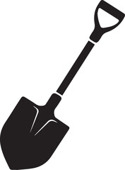 Shovel Silhouette Vector | Digging Tool, Garden Spade & Excavation Icon Black Vector