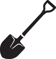 Shovel Silhouette Vector | Digging Tool, Garden Spade & Excavation Icon Black Vector