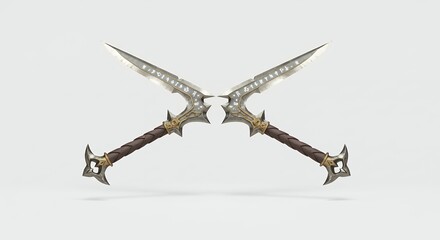 Obraz premium Crossed medieval swords illustration