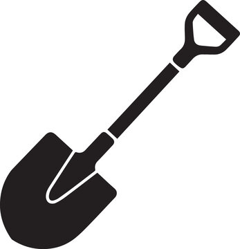 recommend clip art: Shovel Silhouette Vector | Digging Tool, Garden Spade & Excavation Icon Black Vector