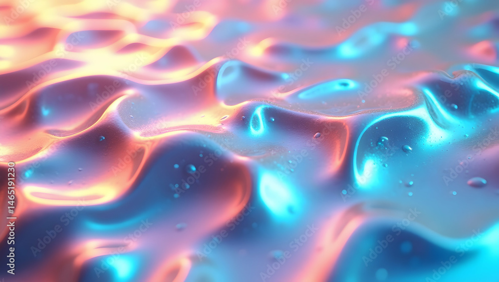 Aufkleber captivating abstract holographic surface displaying intense iridescent colors and a mesmerizing liqu
