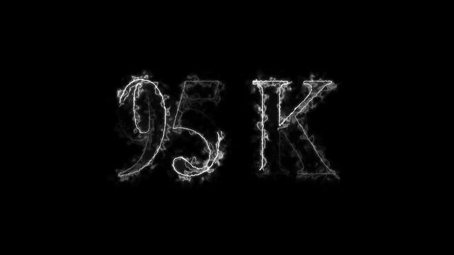 95k animation on black background. neon text effect video motion 