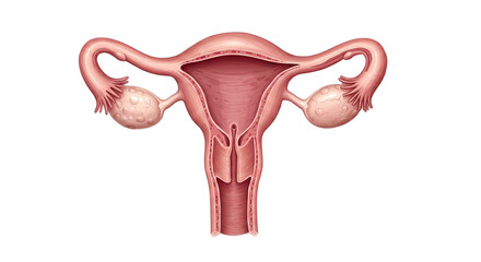 Human Reproductive System Anatomy Illustration Showing Uterus Ovaries and Fallopian Tubes