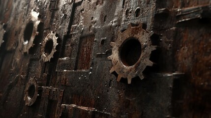 Steampunk background with rusty cogs and gears, perfect for wallpaper design, steampunk, rusty, cogs, gears