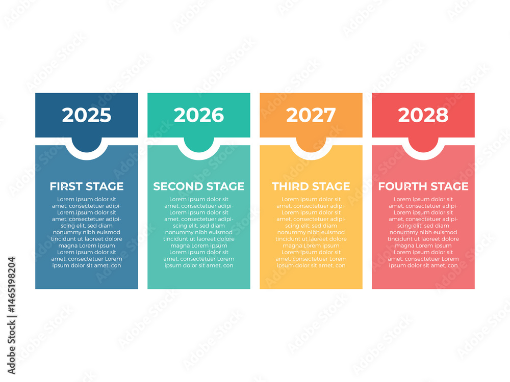 Poster 4 steps business data visualization timeline process infographic template design with icons.