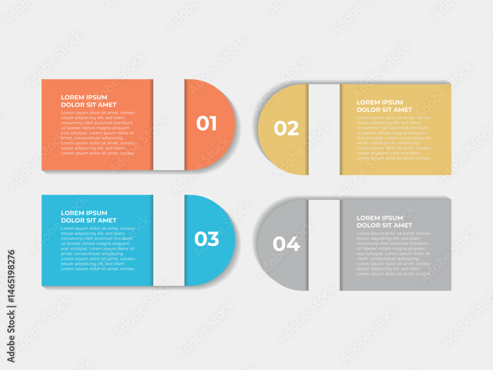 Poster 4 steps business data visualization timeline process infographic template design with icons.