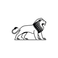 a masculine lion logo line art vector art silhouette