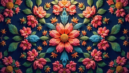 Intricate floral pattern within a hexagon shape , wallpaper, style