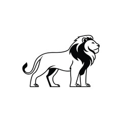 a masculine lion logo line art vector art silhouette
