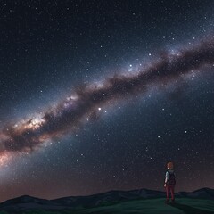 Fototapeta premium Celestial Witness AI Generated