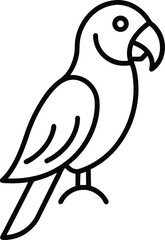 tropical parrot on white background