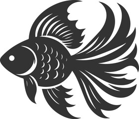 Goldfish black vector silhouette