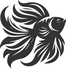 Goldfish black vector silhouette