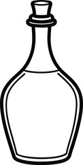 vinegar bottle of wine isolated