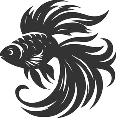 Goldfish black vector silhouette