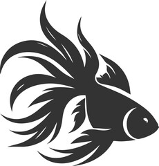 Goldfish black vector silhouette