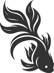Goldfish black vector silhouette