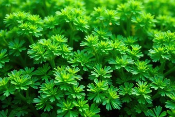 Curly parsley sprigs forming a natural repeating motif, design, culinary