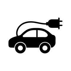 Electric vehicle ev car charging station plug in renewable energy transportation icon symbol