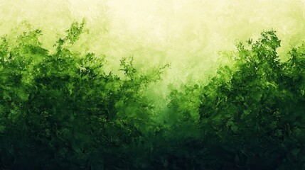 Lush green forest landscape, soft watercolor style