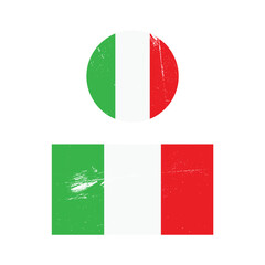 Textured Italy Flag Set Vector Design.