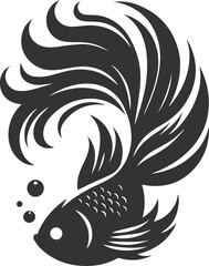 Goldfish black vector silhouette