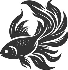 Goldfish black vector silhouette