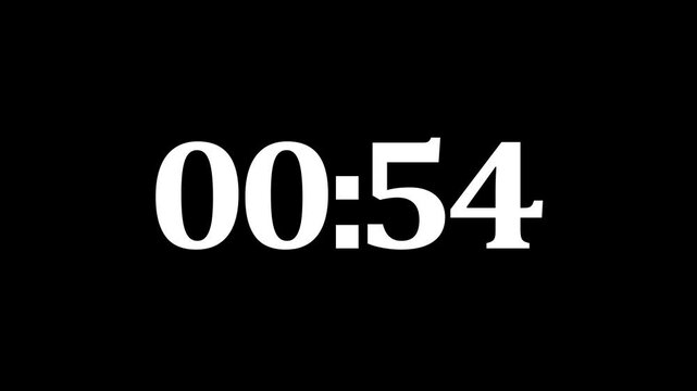 2 minute timer countdown animation, countdown timer one minute animation from 120 to 0 countdown Two minute countdown timer animation on transparent background with alpha channel.