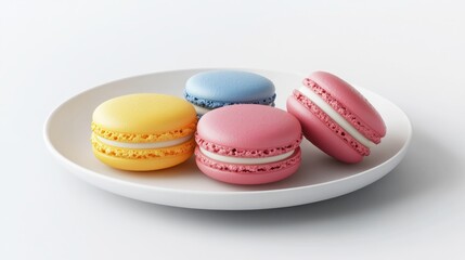 Fototapeta premium Plate of colorful macarons.