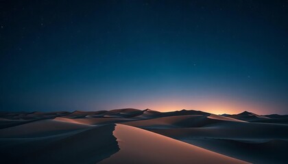 Navy gradient starry sky over majestic desert dunes at night ,  dark blue, dark